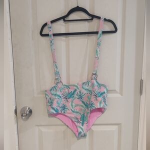 Night Dive High Waisted Suspenders Swim Suit Bottom